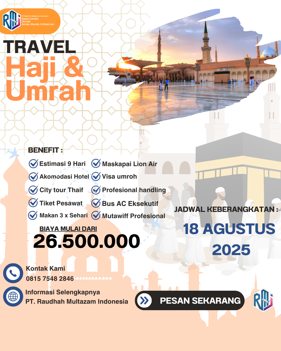 PROGRAM UMROH 9D 18/08/2025 - BY Lion Air Lines